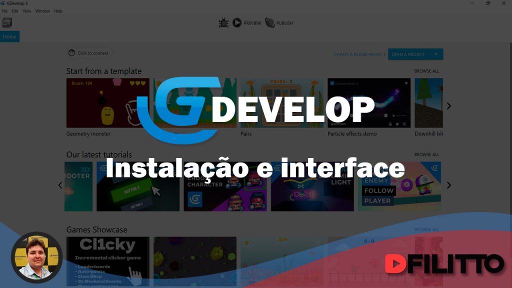 GDevelop - Instalação e Interface (2022)