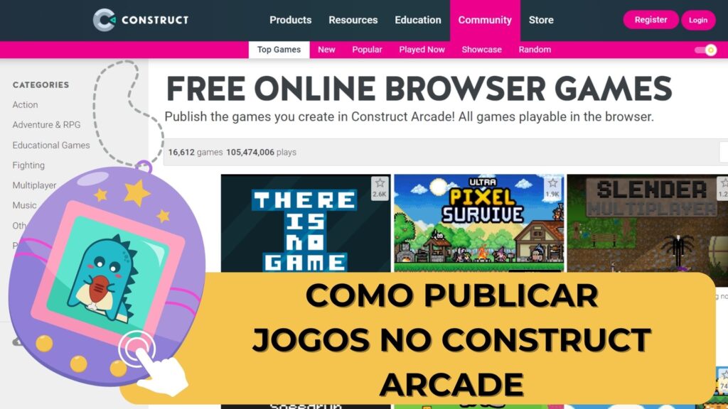 Como publicar jogos no Construct Arcade